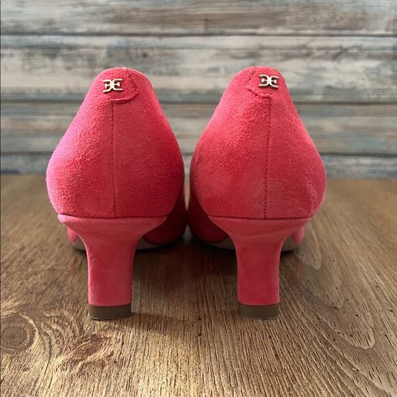Sam Edelman Bianka Dahlia Pink Suede Pointed Toe Kitten Heels - Picture 5 of 13